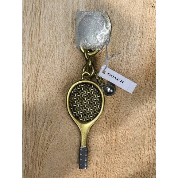NWT Coach CCD42 Tennis Racket Bag Charm Key Ring - Picture 2 of 4